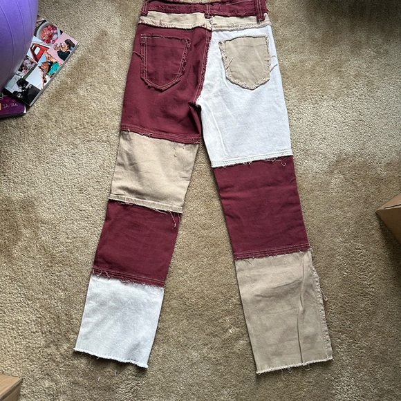 Y2K Distressed Patchwork Women Jeans Size S - Picture 2 of 7